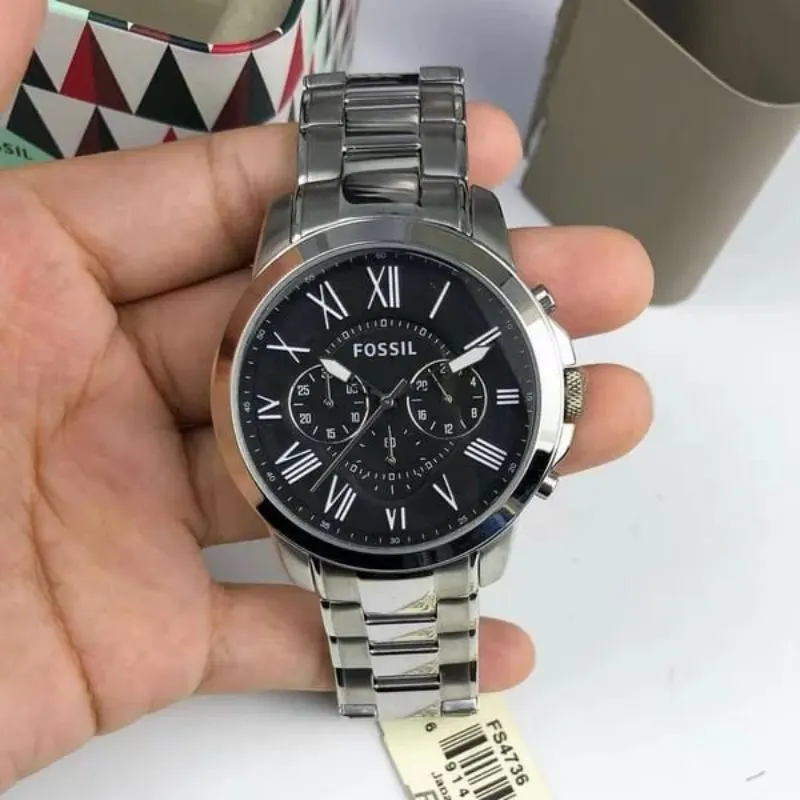 Fossil Grant Chronograph Black Dial Men's Watch | FS4736